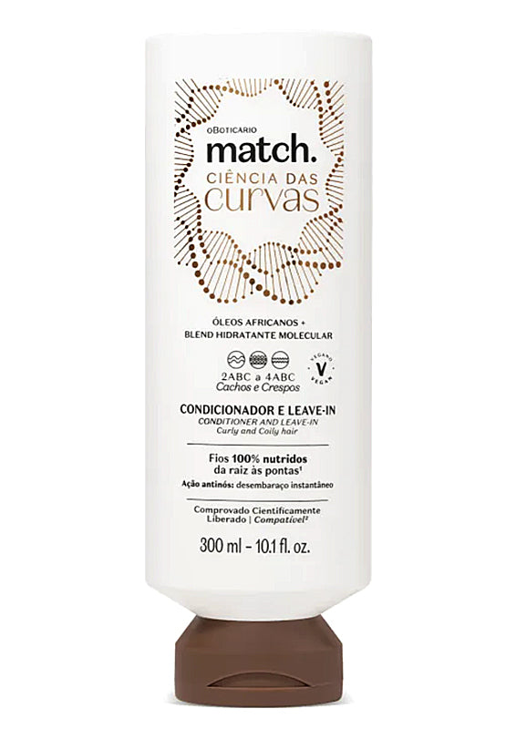 Condicionador e Leave-In Match Ciência das Curvas, 300 ml