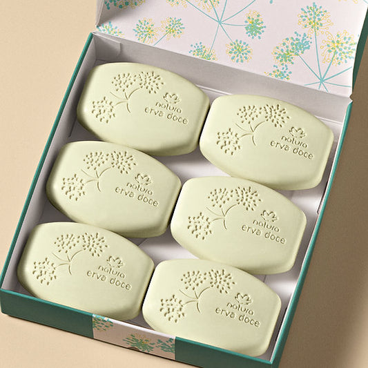 Kit de Sabonetes Erva Doce em Barra Puro Vegetal (6x50Gr) - Natura