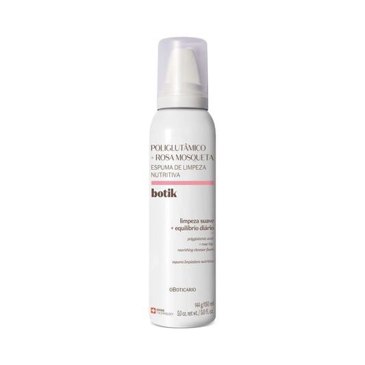 Espuma de Limpeza Nutritiva Poliglutâmico + Rosa Mosqueta Botik, 150ml