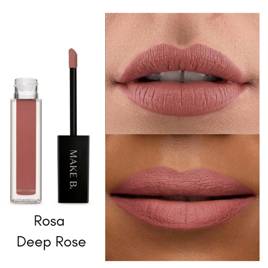 Batom Líquido Mate com ácido poliglutâmico Make B. DEEP ROSE