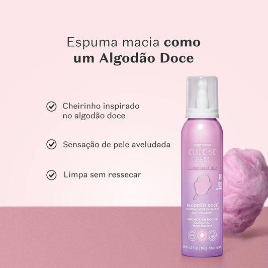 Mousse de Bain Cuide-se Bem Algodão Doce, 150ml