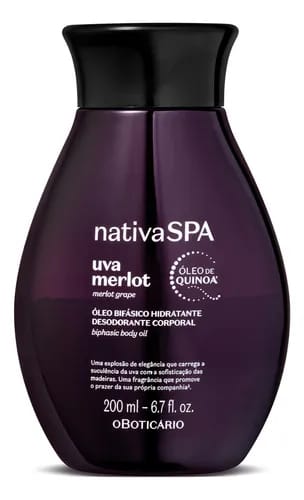 Óleo Bifásico Hidratante Corporal Nativa Spa Uva Merlot, 200ml