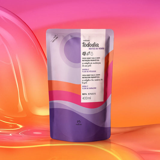 Refil Creme Sorbet Nutritivo para o Corpo Tododia Amora e Flor de Pêssego