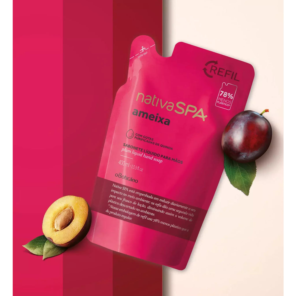 Refil Loção Hidratante Corporal Nativa Spa Ameixa, 400ml
