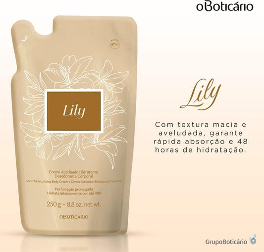 Refil Creme Acetinado Hidratante Corporal Lily 250g