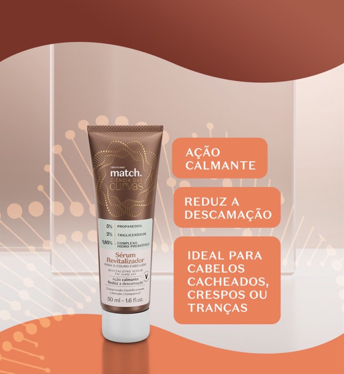 Sérum Revitalizador Couro Cabeludo Match Ciência das Curvas, 50ml