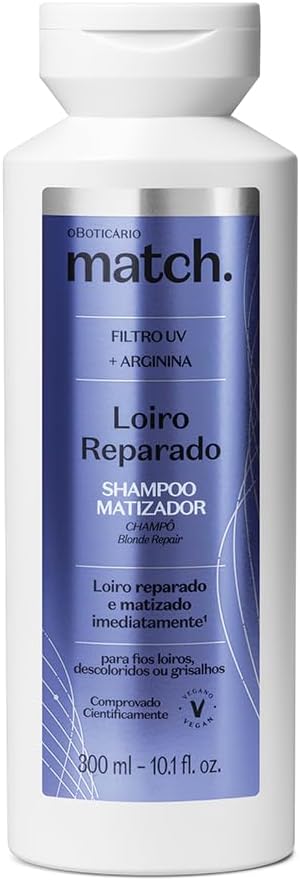 Shampoo Matizador Match Loiro Reparado, 300ml
