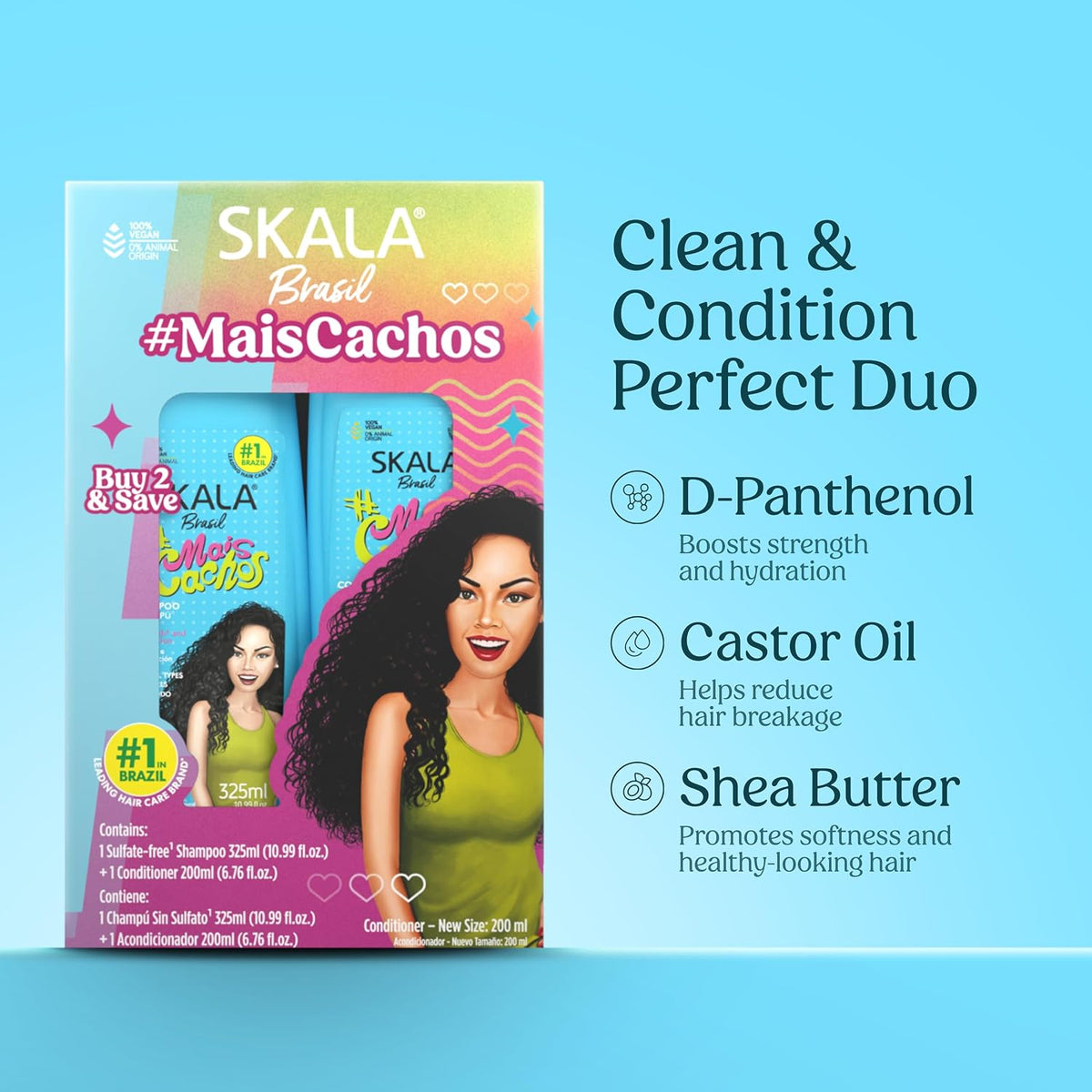 Kit Shampoo + Condicionador Skala Mais Cachos