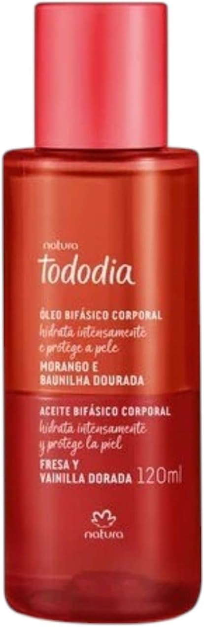 Óleo Bifásico Corporal Tododia Morango e Baunilha Dourada 120ml