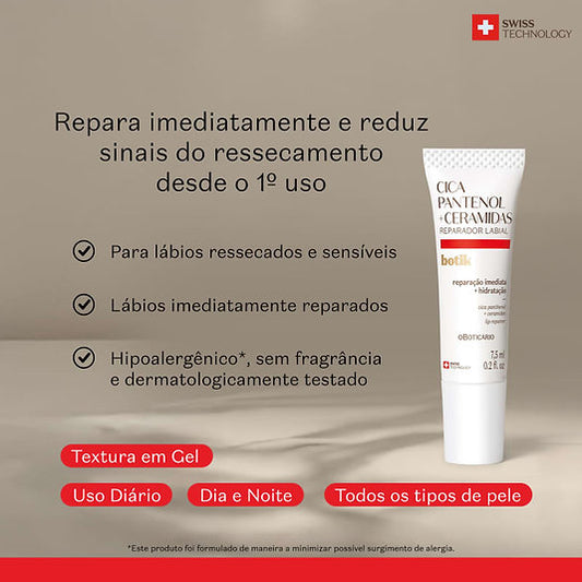 Reparador Labial Botik Cica Pantenol e Ceramidas 7,5ml