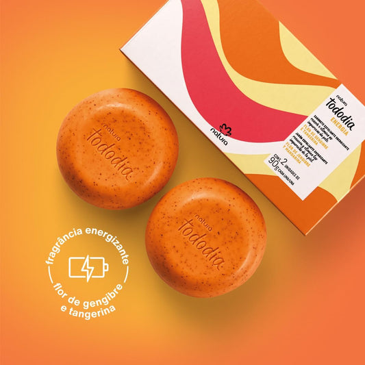 Natura Tododia Flor de Gengibre e Tangerina Sabonete Barra Esfoliante 2x90Gr