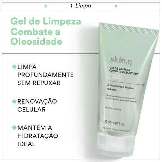 Gel de Limpeza Facial combate a oleosidade Skin.q, 150ml