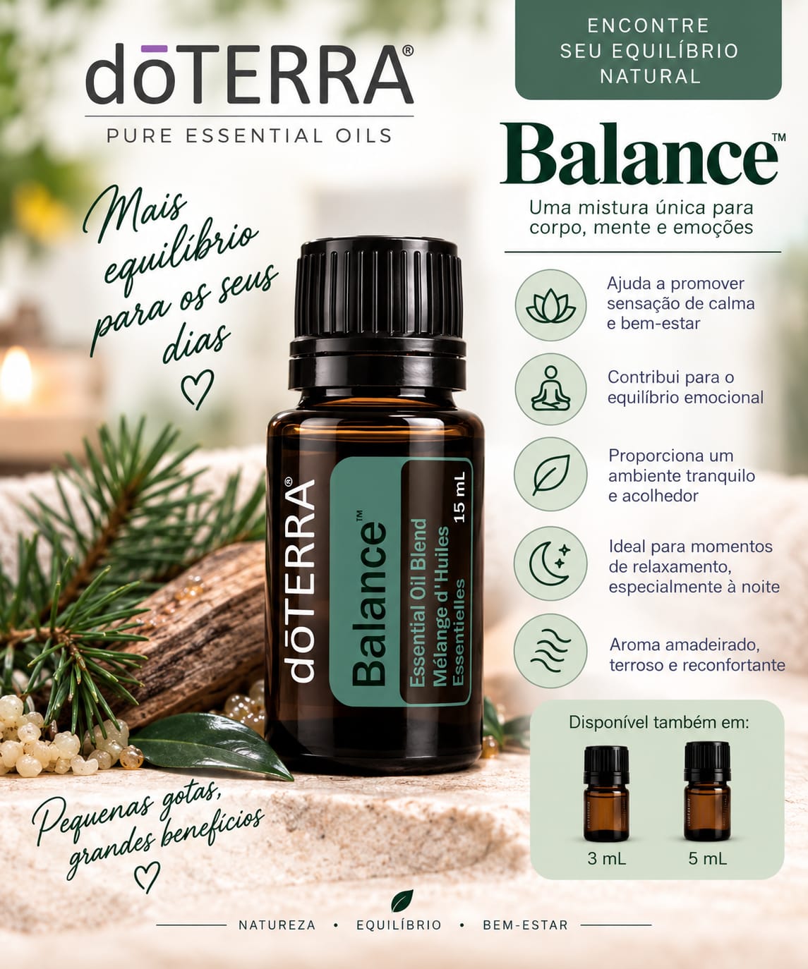 Óleo Essencial dōTERRA Balance™ (Grounding Blend)