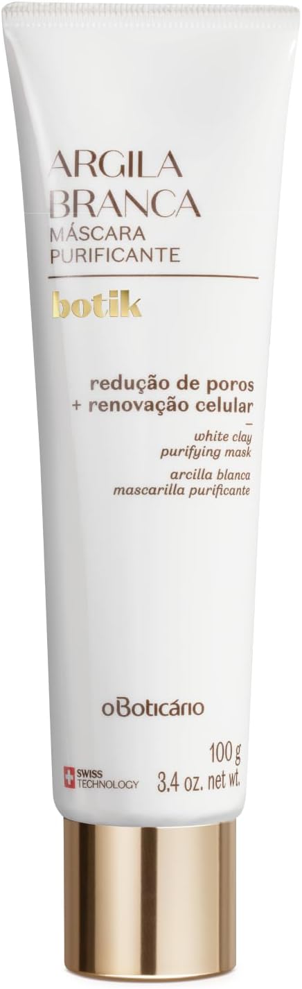 Máscara Facial de Argila Branca Purificante Botik, 100g