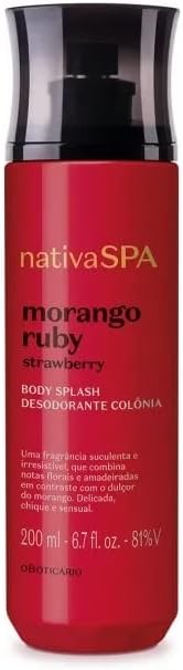 Body Splash Nativa Spa Morango Ruby, 200ml