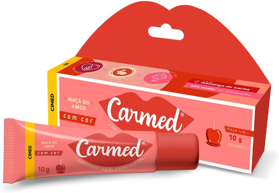 Carmed Maçã do Amor Hidratante Labial com cor 10g