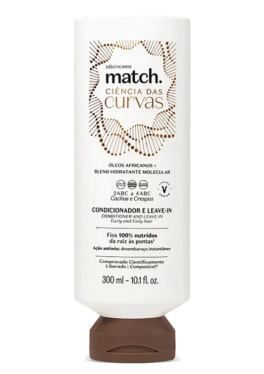 Condicionador e Leave-In Match Ciência das Curvas, 300 ml