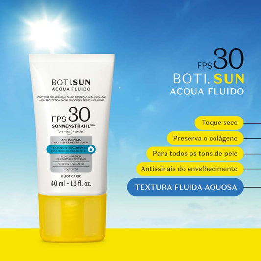 Boti.Sun Protetor Solar Facial Antissinais Acqua Fluido FPS30