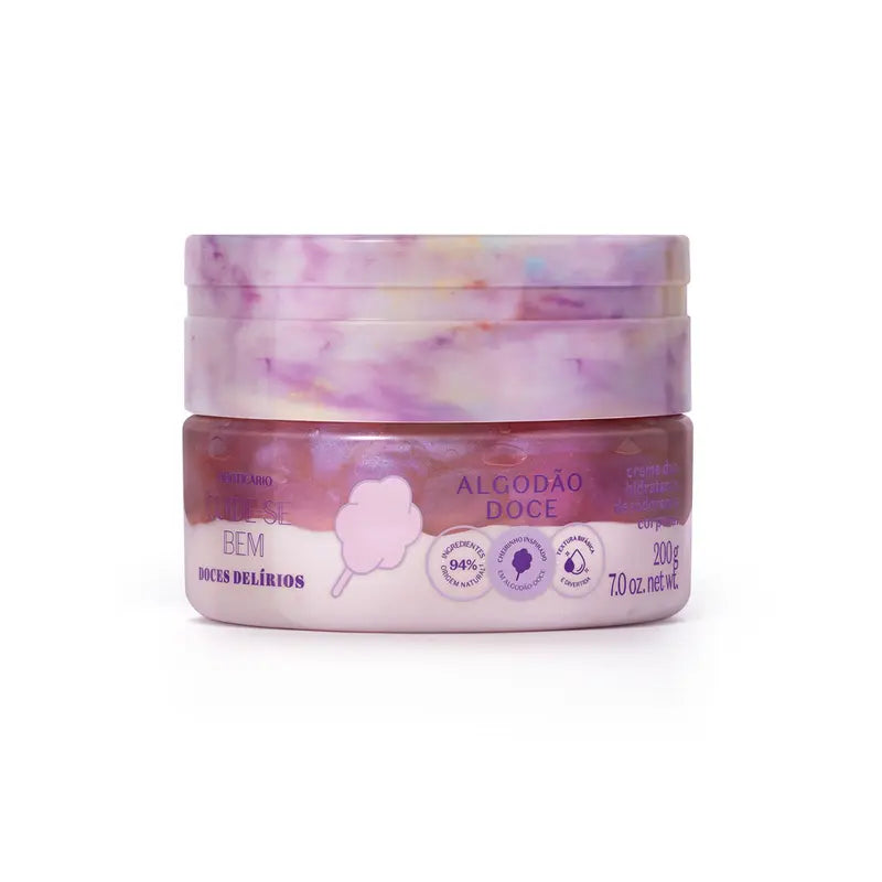 Crème Duo Hydratante Corporelle Cuide-se Bem Algodão Doce, 200g
