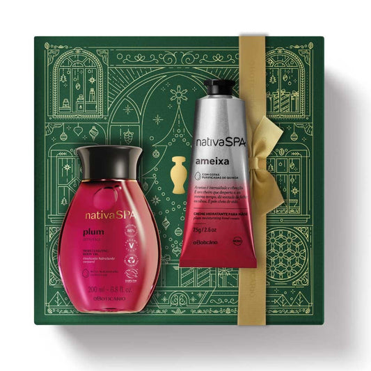 Kit de Natal Cuidado Nativa SPA Óleo Ameixa