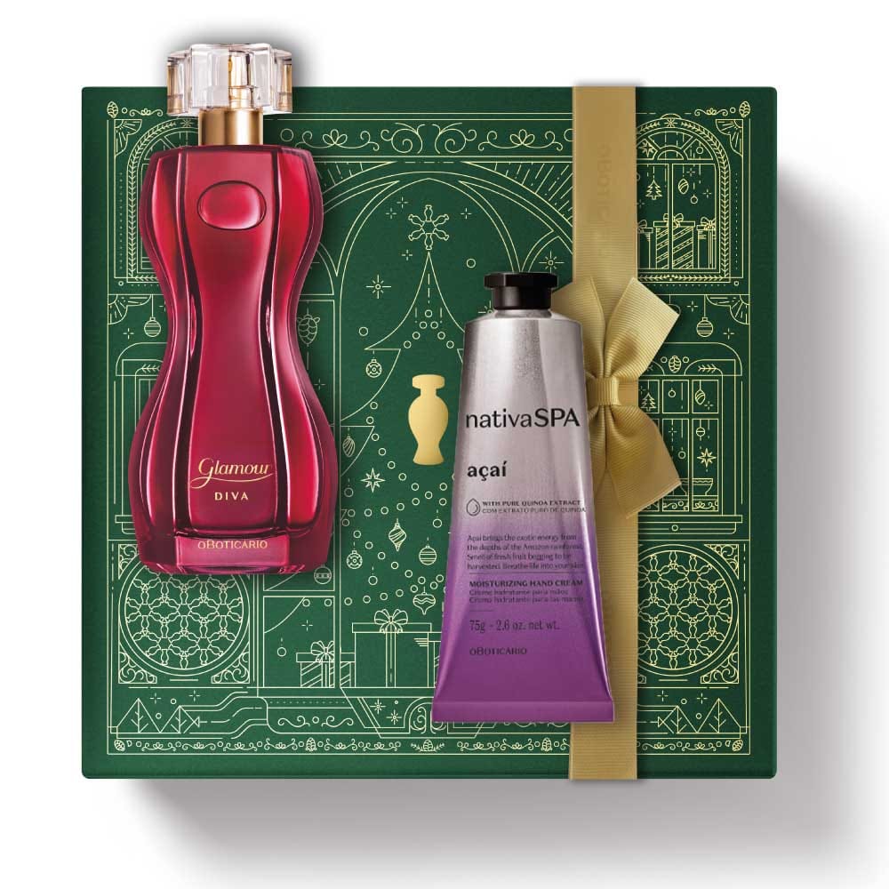 Kit de Natal Perfume Glamour Diva + Açaí