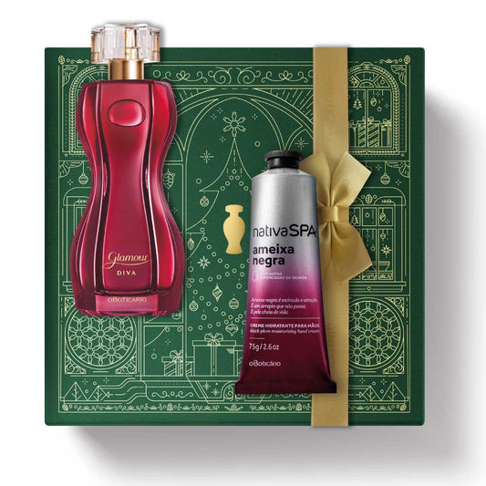 Kit de Natal Perfume Glamour Diva + Ameixa Negra