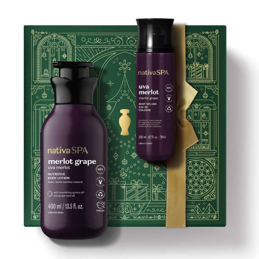 Kit de Natal Pele Perfumada Nativa SPA Uva Merlot