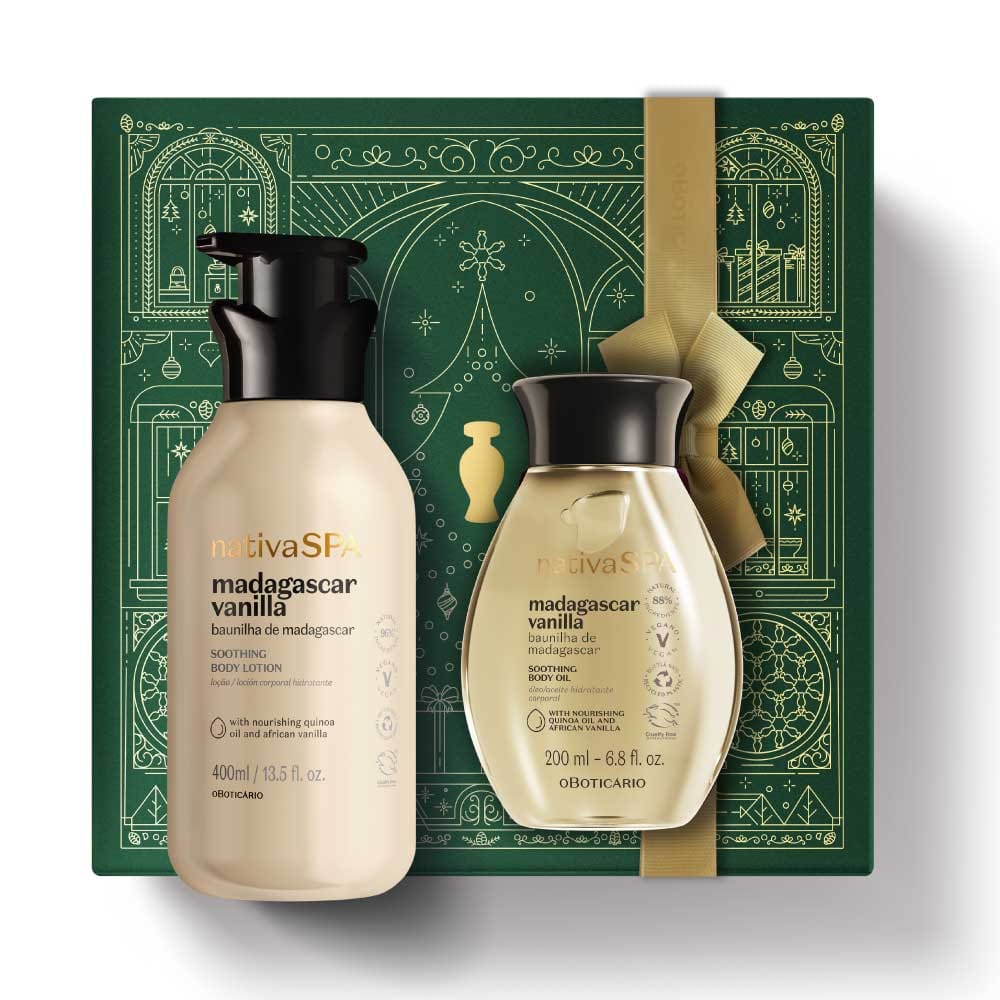 Kit de Natal Cuidado Nativa SPA Óleo Baunilha de Madagáscar