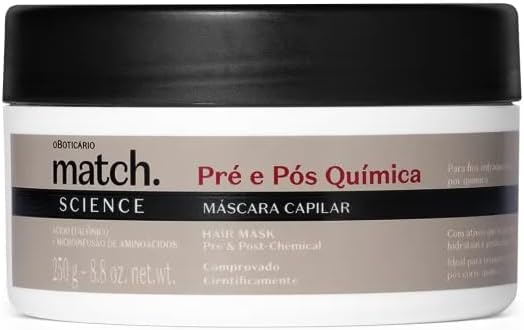 Máscara Capilar Match Science Pré e Pós-Química, 250g