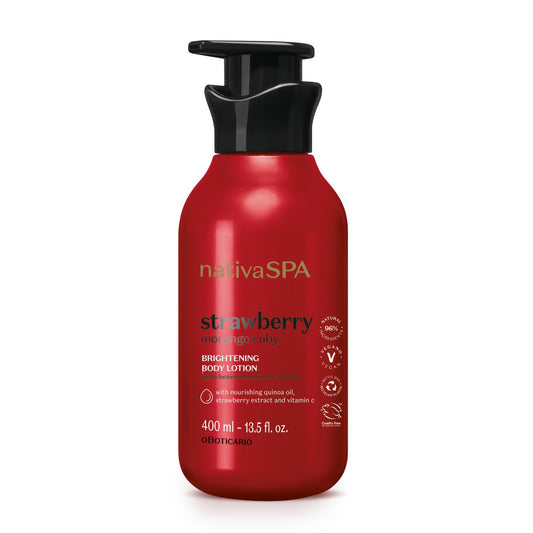 Loção Corporal Hidratante Nativa Spa Morango Ruby, 400ml