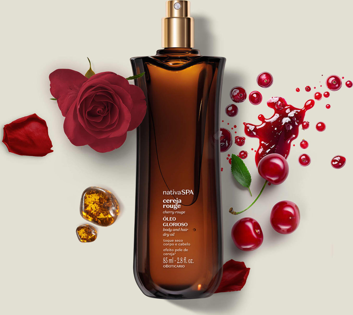 Óleo Glorioso para Corpo e Cabelo Nativa SPA Cereja Rouge 85ml
