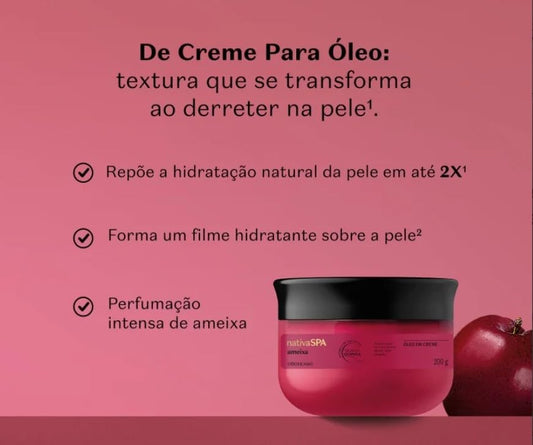 Óleo em Creme Corporal Nativa Spa Ameixa 200g