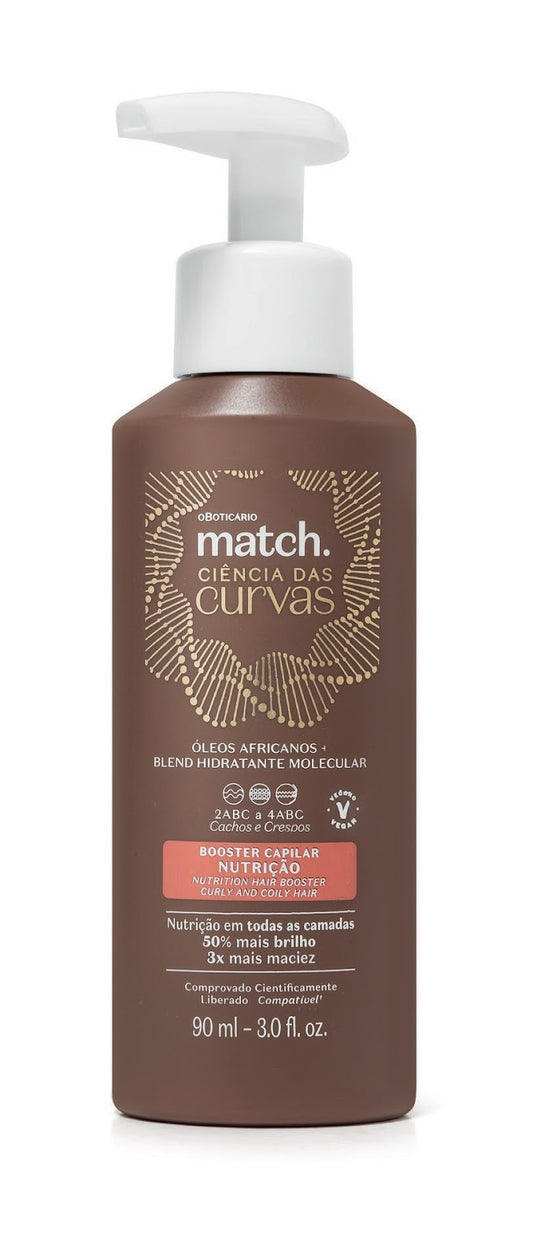 Booster Capilar Nutrição Match Ciência das Curvas 90ml -Cacheados, Ondulados e Crespos