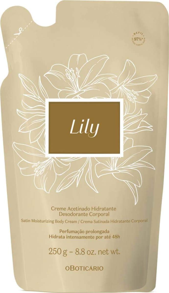 Refil Creme Acetinado Hidratante Corporal Lily 250g