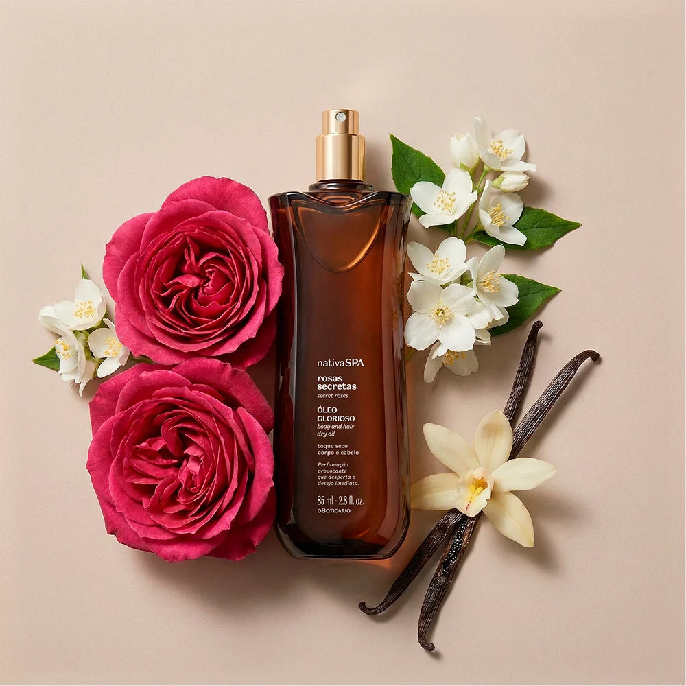 Óleo Multifuncional Glorioso Nativa SPA Rosas Secretas, 85ml