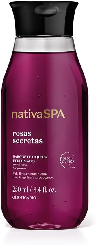 Sabonete Líquido Corporal Perfumado Nativa SPA Rosas Secretas, 250ml