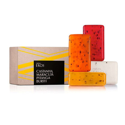 Natura Ekos Sabonete Barra Buriti, Castanha, Maracuja e Pitanga (4x 100Gr)