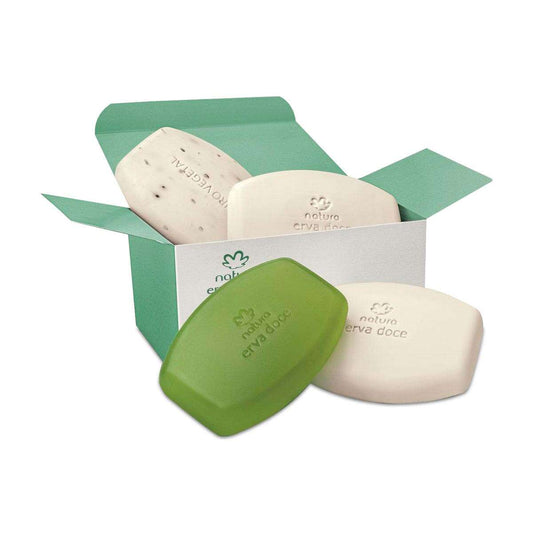 Natura - Erva Doce - Kit Sabonetes Cremosos, Esfoliante e Glicerinado (4x 90 Gr)