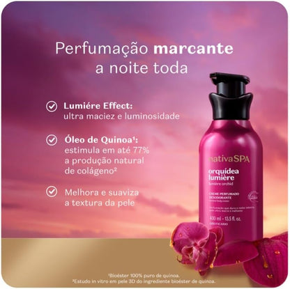 Nativa SPA Creme Hidratante Perfumado Orquídea Lumière, 400ml