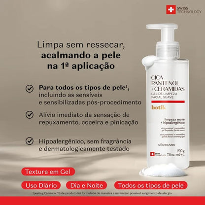 Gel de Limpeza Suave Botik Cica Pantenol e Ceramidas 200g